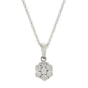 Effy Sterling Silver Diamond Flower Necklace
